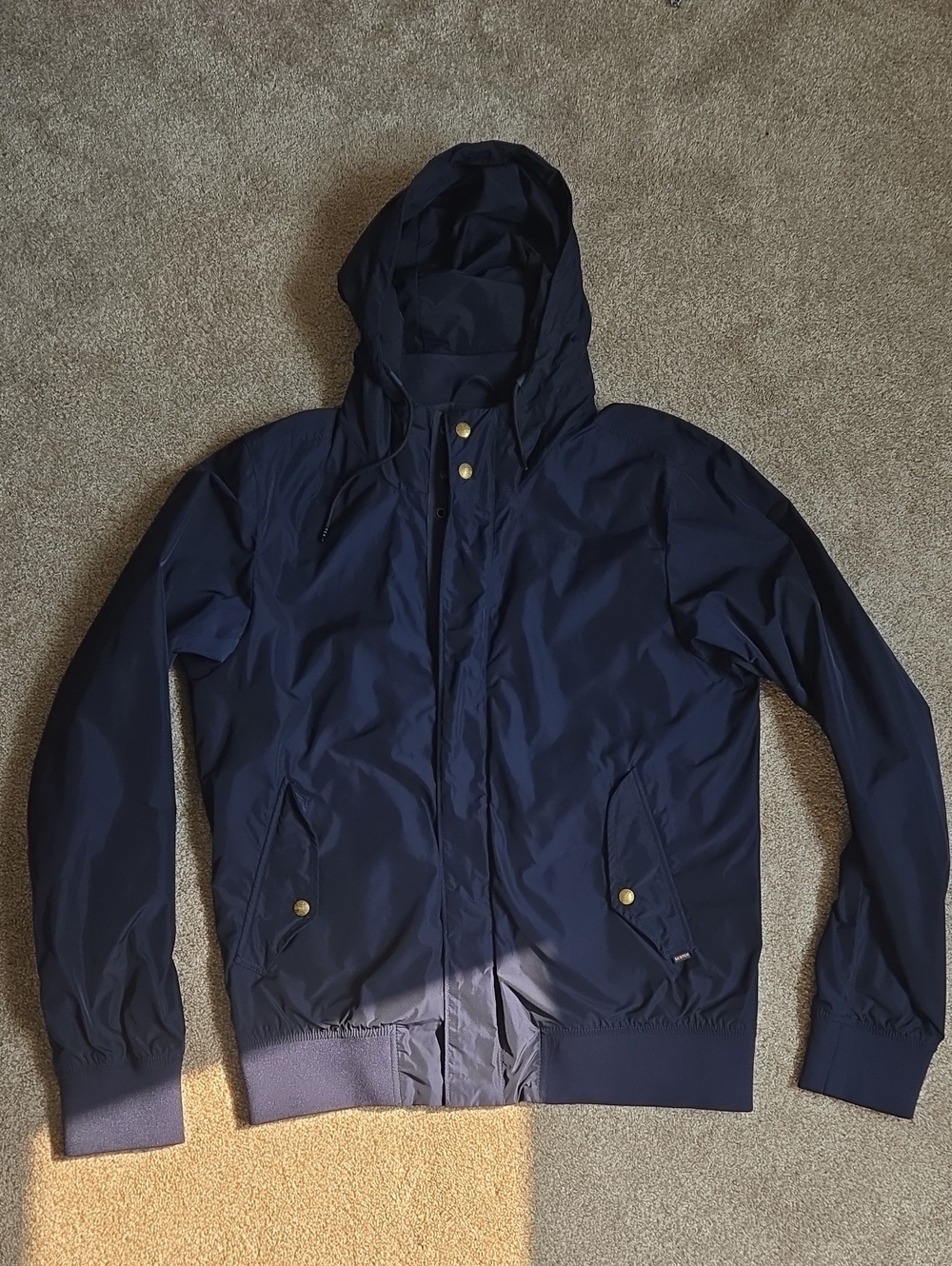 Scotch & Soda Navy Hooded Windbreaker Size L